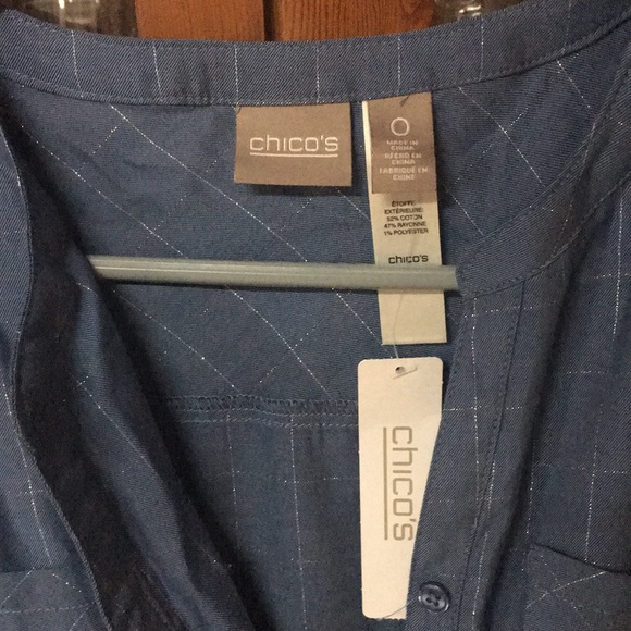 Blue button down blouse - Picture 3 of 5